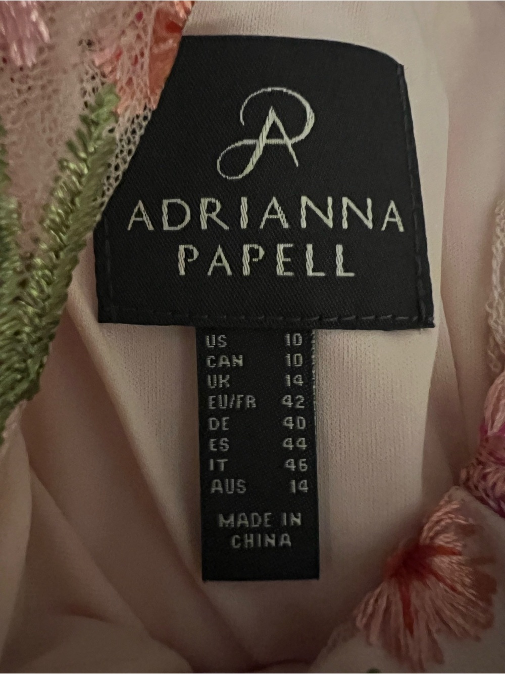 NWT Adrianna Papell Floral Embroidered Flounce Halter Pink Multi Dress Size 10 - Picture 11 of 16